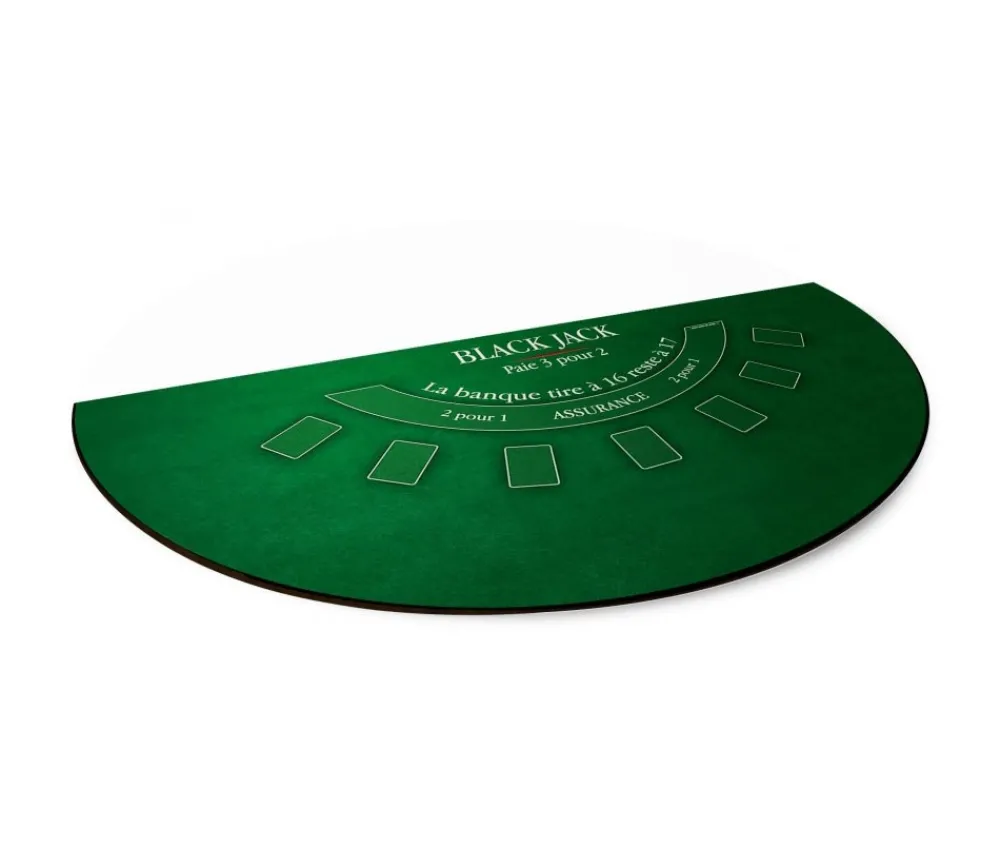 Tout Pour le Jeu Tapis de jeu BlackJack vert 140 x 70 mm