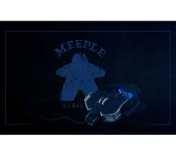 Tout Pour le Jeu Tapis de Jeu Bureau Gaming 100 x 60 cm Meeple bleu gamer