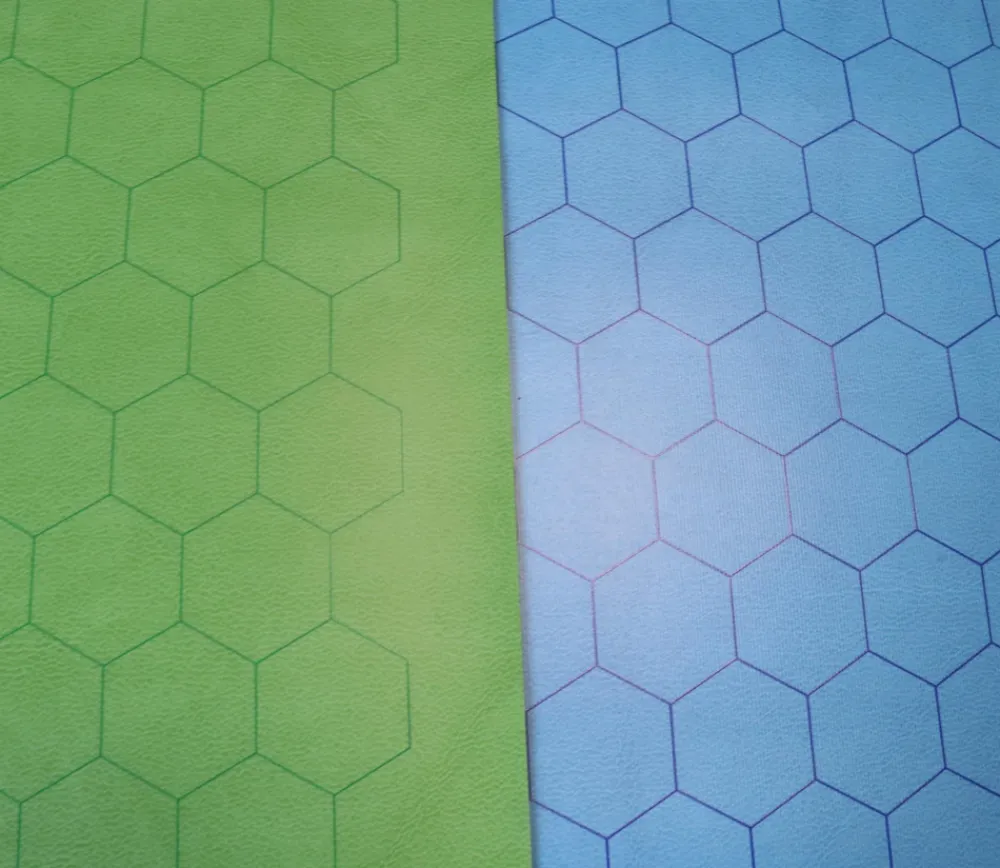 Tout Pour le Jeu Tapis de jeu recto bleu - verso vert battlemap hexagone effaçable plateau 66 x 60 cm