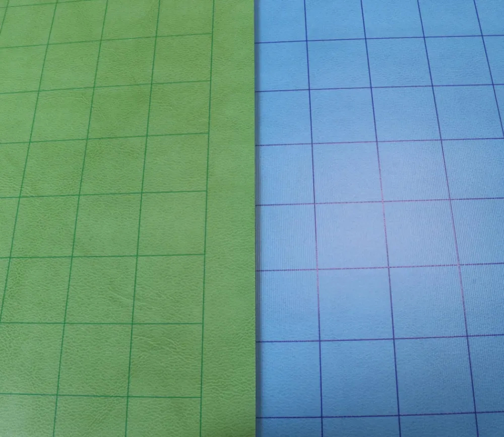 Tout Pour le Jeu Tapis de jeu recto-verso Bleu/Vert battlemap carré effaçable plateau 66 x 60 cm