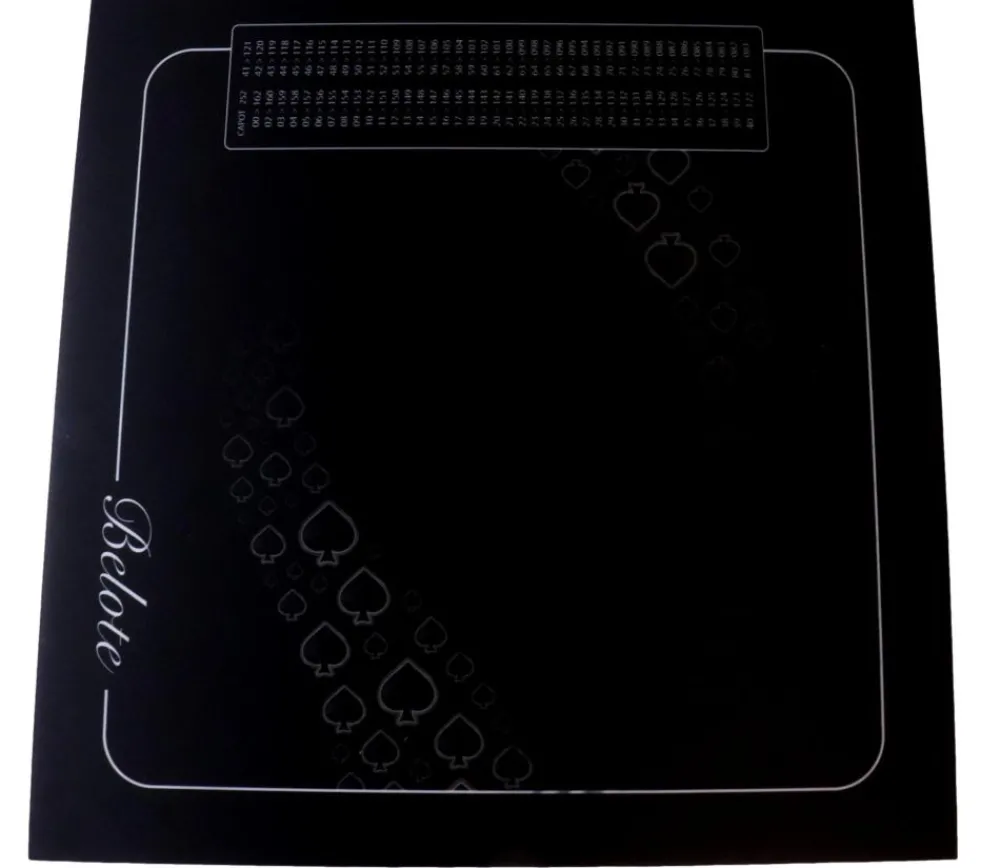 Tout Pour le Jeu Tapis jeu 60 x 60 cm Belote avec grille noir Pique Forest