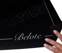 Tout Pour le Jeu Tapis jeu 60 x 60 cm Belote avec grille noir Pique Forest