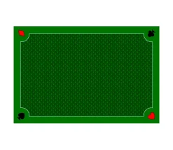 Tout Pour le Jeu Tapis jeu 40 x 60 cm Vert Classique 4 coins : Pique coeur trèfle carreau