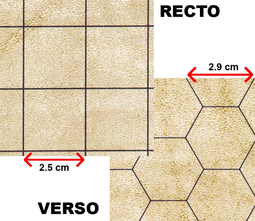 Tout Pour le Jeu Tapis jeu recto-verso Sable Megamat carré et hexagone effaçable plateau 122 x 88 cm