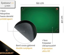 Tout Pour le Jeu Tapis jeu Vert Belote pro - 40 x 60 cm super qualité