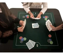 Tout Pour le Jeu Tapis Tarot premium carré 60 cm vert Tarot double couture points cardinaux