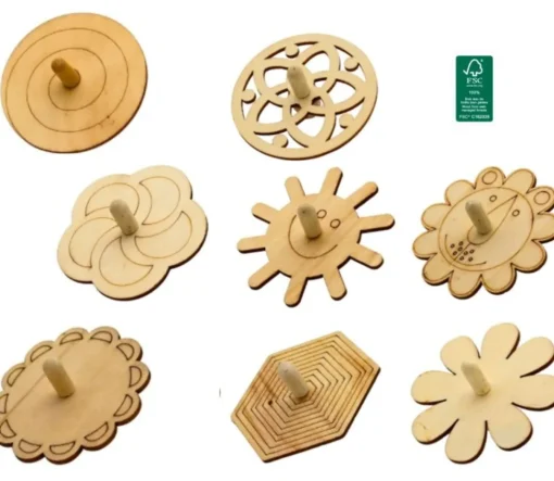 Tout Pour le Jeu Toupie en bois à colorier 7 cm
