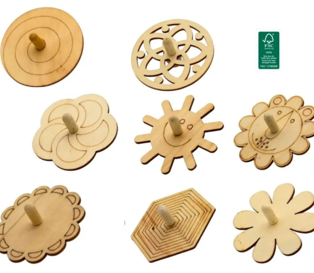 Tout Pour le Jeu Toupie en bois à colorier 7 cm