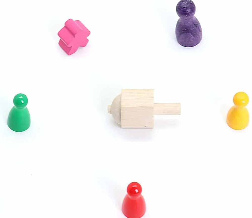 Tout Pour le Jeu Toupie hexagonale 6 faces neutres - toton 4 cm