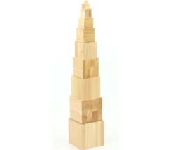 Tout Pour le Jeu Tour bois naturel Montessori - 10 cubes en bois