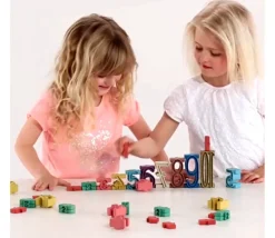 Tout Pour le Jeu Tour des nombres Couleurs Montessori- bois recyclé 34 pièces