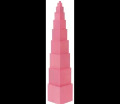 Tout Pour le Jeu Tour Rose Montessori - 10 cubes en bois