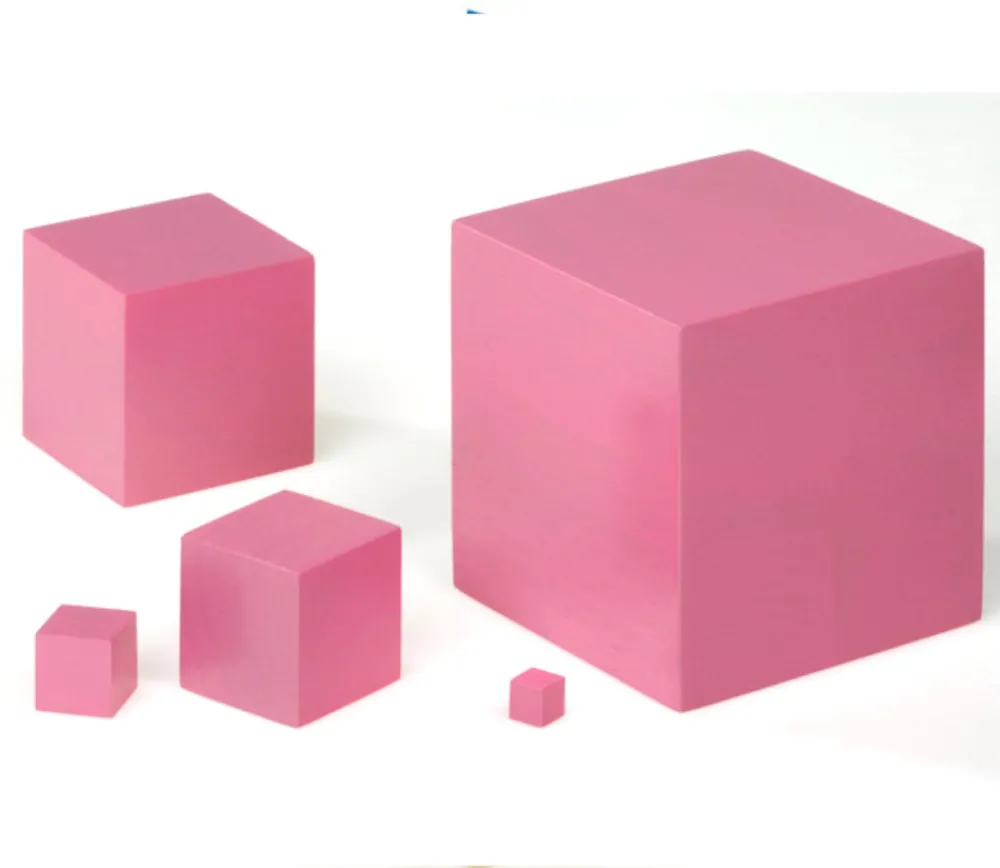 Tout Pour le Jeu Tour Rose Montessori - 10 cubes en bois