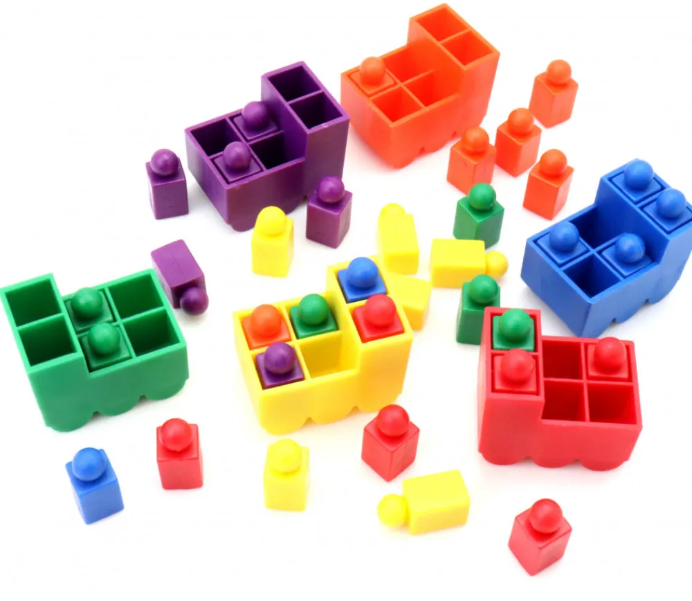 Tout Pour le Jeu Train coloré de 34 x 24 x 28 mm + 6 pions encastrables