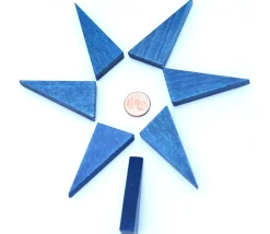 Tout Pour le Jeu Triangle rectangle en bois bleu 46 x 24 mm de côté 8 mm épaisseur