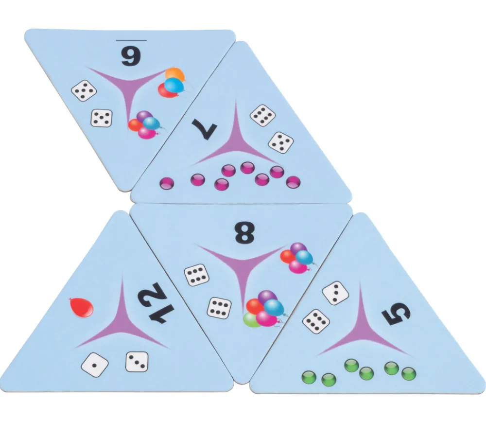 Tout Pour le Jeu Tri-dominos de 1 à 12 - chiffres, points et objets