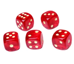 Tout Pour le Jeu Tube 5 Dés phosphorescents 16 mm points 1 à 6