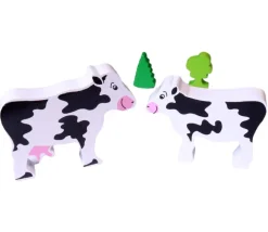Tout Pour le Jeu Vache en bois noire et blanche 90 x 70 x 15 mm