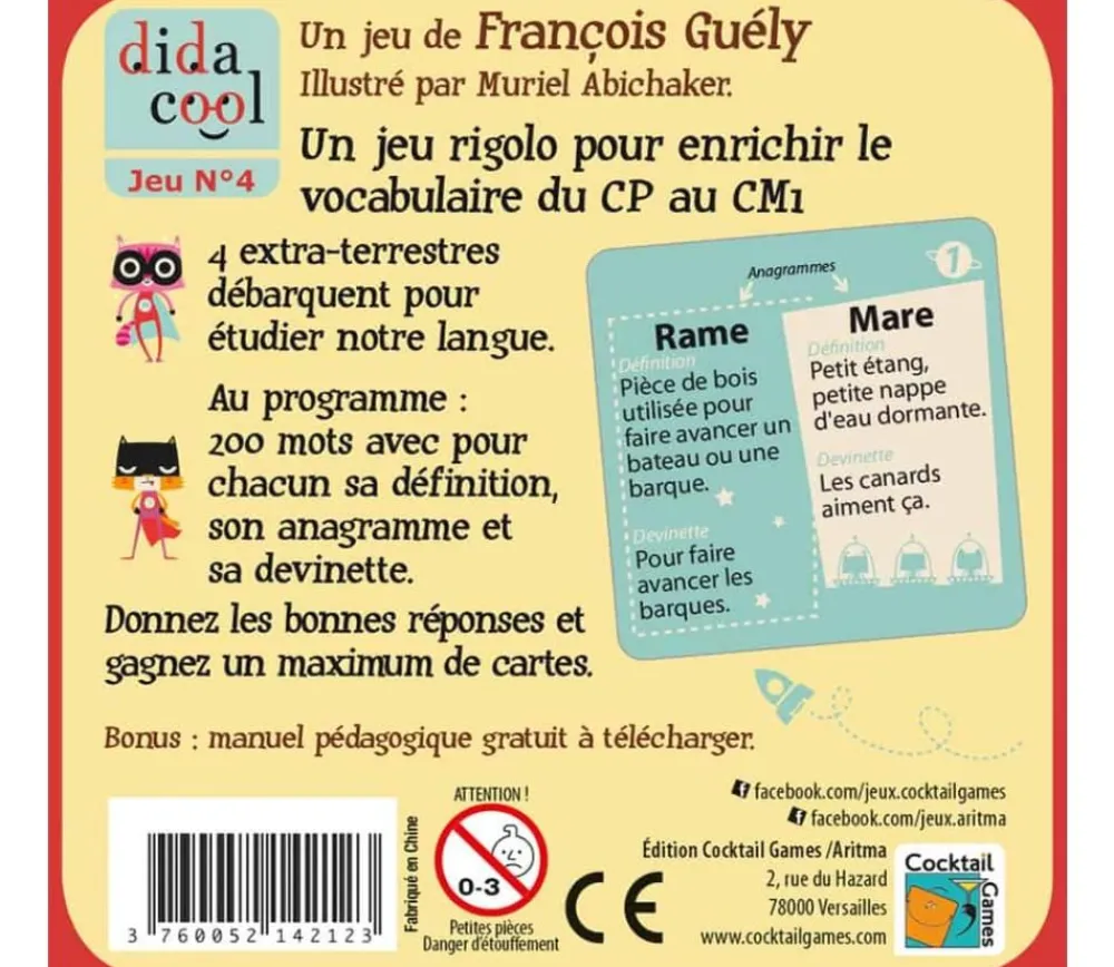 Tout Pour le Jeu Vocadingo CP au CM1 - jeu vocabulaire et orthographe basé sur les anagrammes