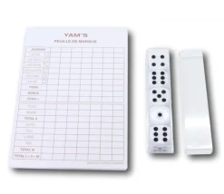 Tout Pour le Jeu Yam's 5 dés + 1 bloc de score