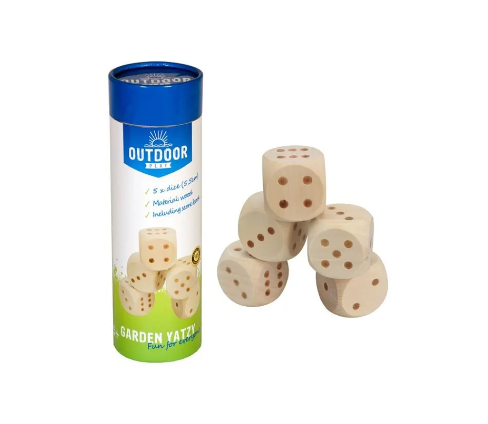 Tout Pour le Jeu YAMS GARDEN : 5 Dés géants en bois 55 mm