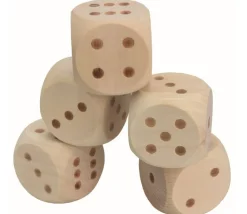 Tout Pour le Jeu YAMS GARDEN : 5 Dés géants en bois 55 mm