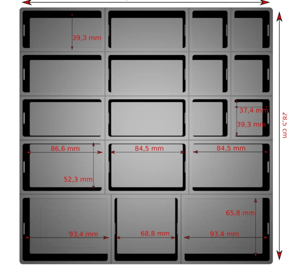 Tout Pour le Jeu Zacabox - 18 compartiments modulaires avec couvercle - Sabot de rangement pour boite de jeu